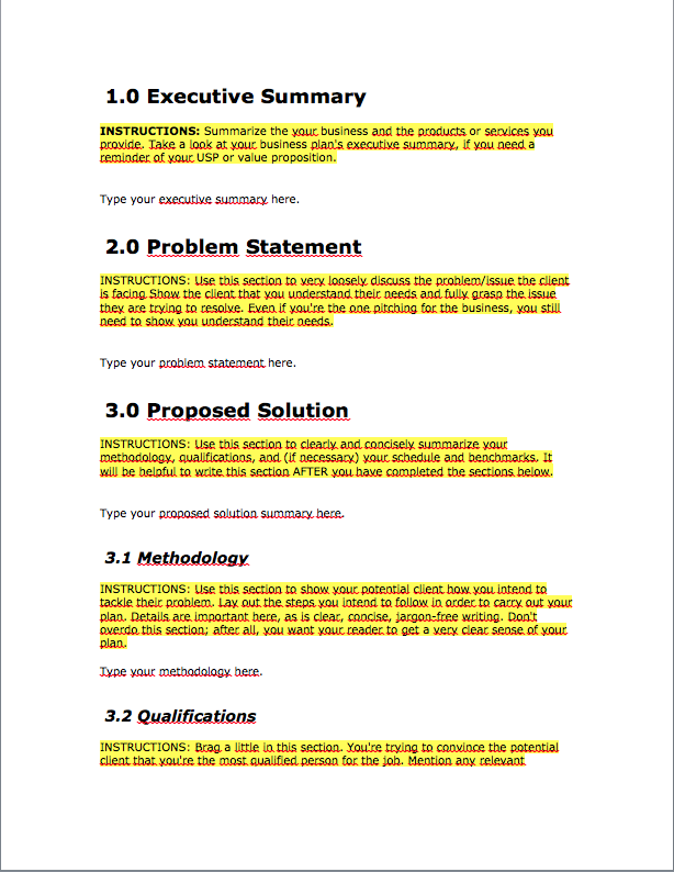 Sample proposal business plan